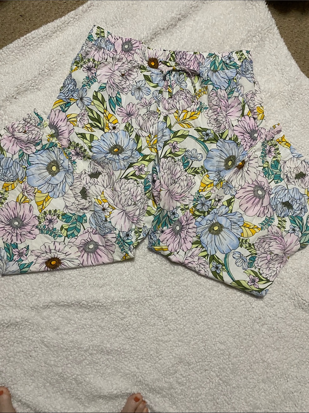 Gap Womens size Lg Floral Cotton Lounge Pants in Pastel Multicolor leafy Print - Picture 9 of 16